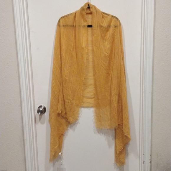 Urban Mangoz Accessories - Urban Mangoz NWT Large Golden Yellow Gauze Stripe Scarf/Wrap-Lightweight Boho OS